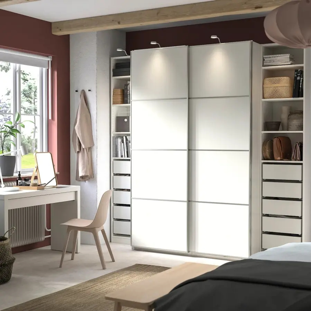 Шкаф-купе - IKEA PAX/MEHAMN/ПАКС/МЕХАМН ИКЕА, 250x66x236 см, белый