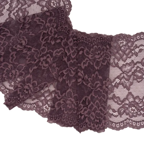 Кружево эластичное фиолетовое темное 20 см, Китай