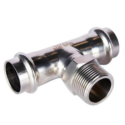 ROMMER Тройник с НР 22x3/4" из нержавеющей стали прессовой