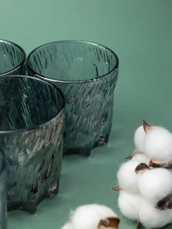 Стаканы для виски, 6 шт. Черный лед, 260 мл.