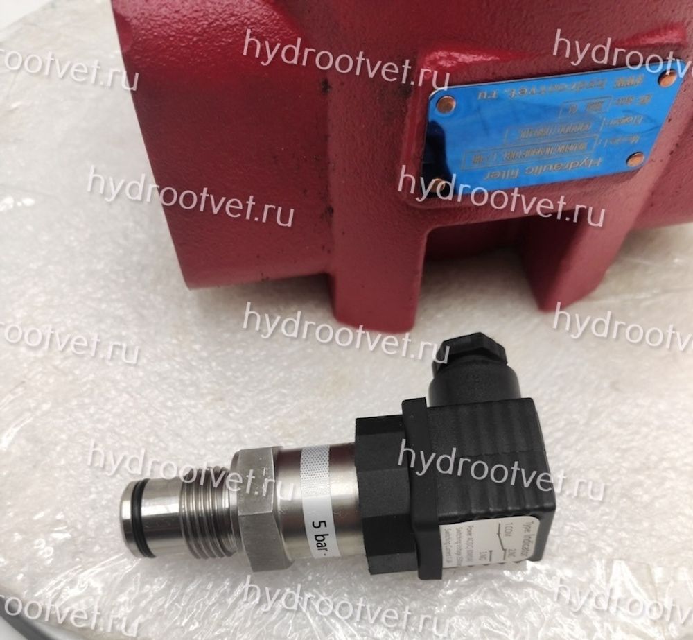 WKDFBN/HC990F10C1.1 - Напорный фильтр гидравлический одинарный модели DF тонкость фильтрации 10 мкм, типоразмер 990, вид присоединения: фланец SAE 2" (DN50), материал корпуса - чугун, рабочее давление до 420 бар, электрический индикатор загрязнения