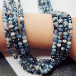 Аквамарин с турмалином, рондель огранка, дьявольский аквамарин, р-р 5.5 мм, цена за нить 9.5 см