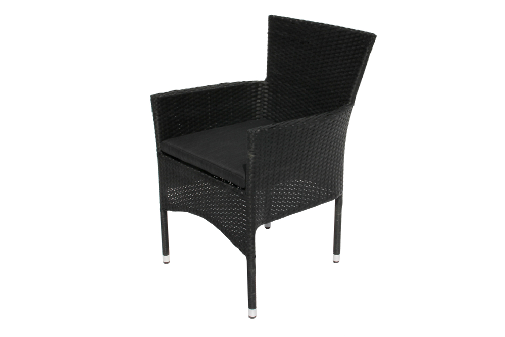 Набор мебели Garden Story Аскер 5 уп.(4 Стул Garden Storyа Аскер с под.+стол 120см, каркас черн, ротанг черн.)