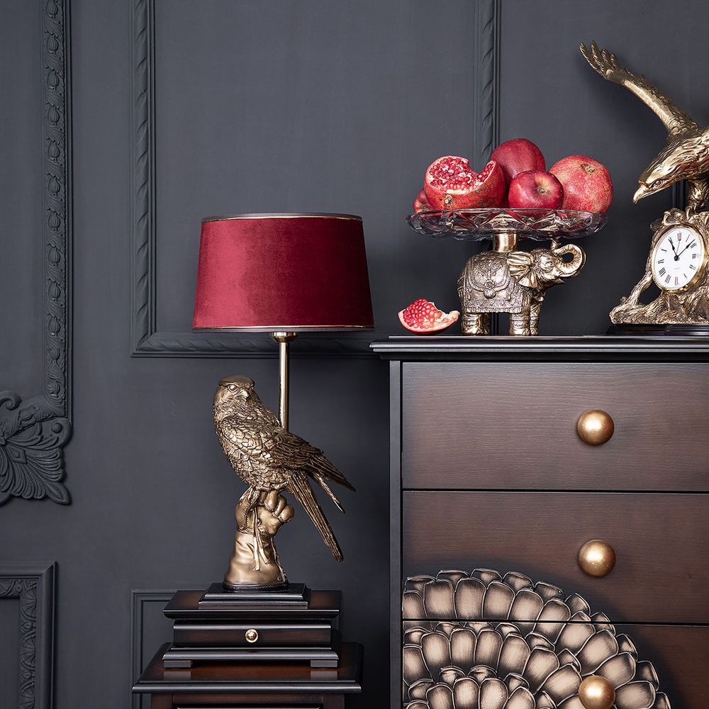 Фруктовница Слон индийский Бронза со стеклянной чашей