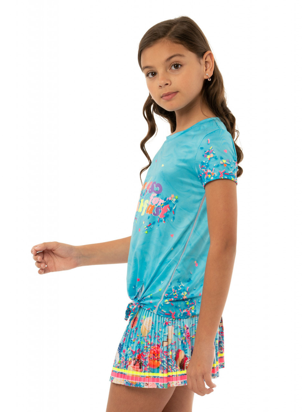 Футболка для девочки теннисная Lucky in Love Novelty Print Cupcake Tee Girls - разноцветный