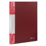 Папка с 40 вкладышами, Brauberg Стандарт, 700мкм, корешок 25мм с карманом, красная