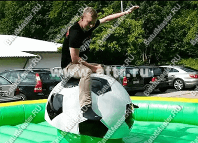 Надувной аттракцион Родео, мяч+батут, "Футбольный мяч", круглый, 6*6*3 м