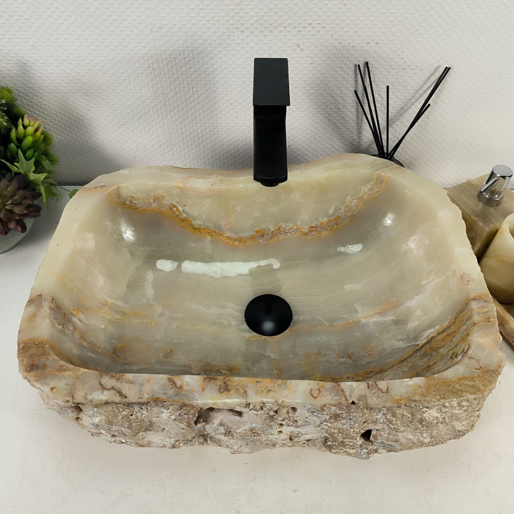 Раковина из оникса Erozy Green EO-64480 52*38*16 0163