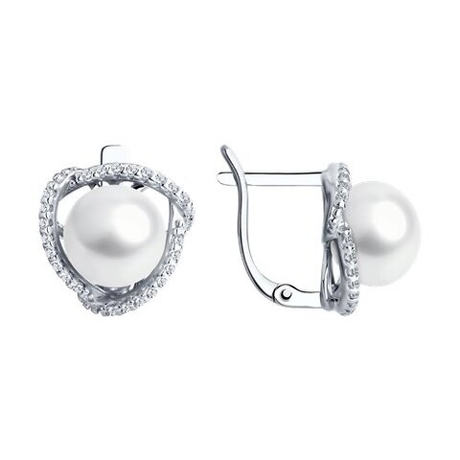 Серьги из серебра с жемчугом