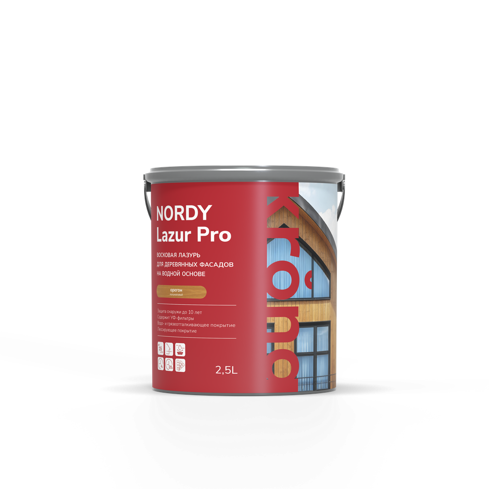 Лазурь восковая KRONA NORDY LAZUR PRO 2,5л сосна