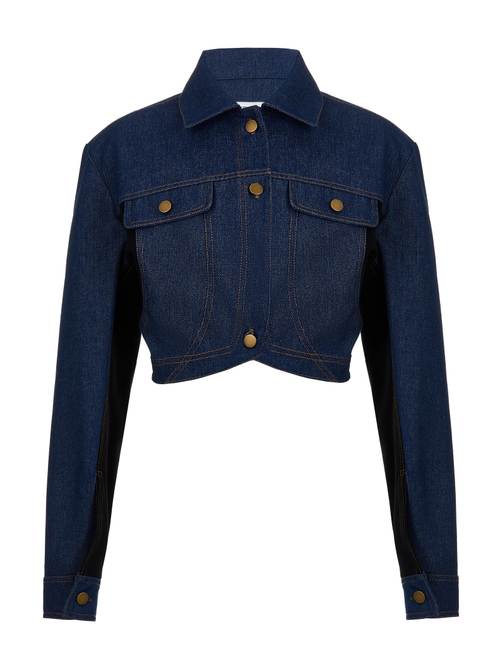 Куртка джинсовая укороченная dark blue, темно-синий