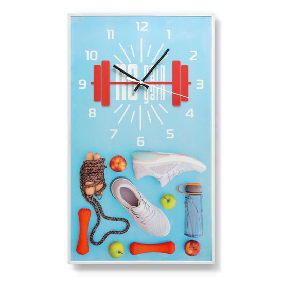 Настенные часы-постер "No pain no gain"