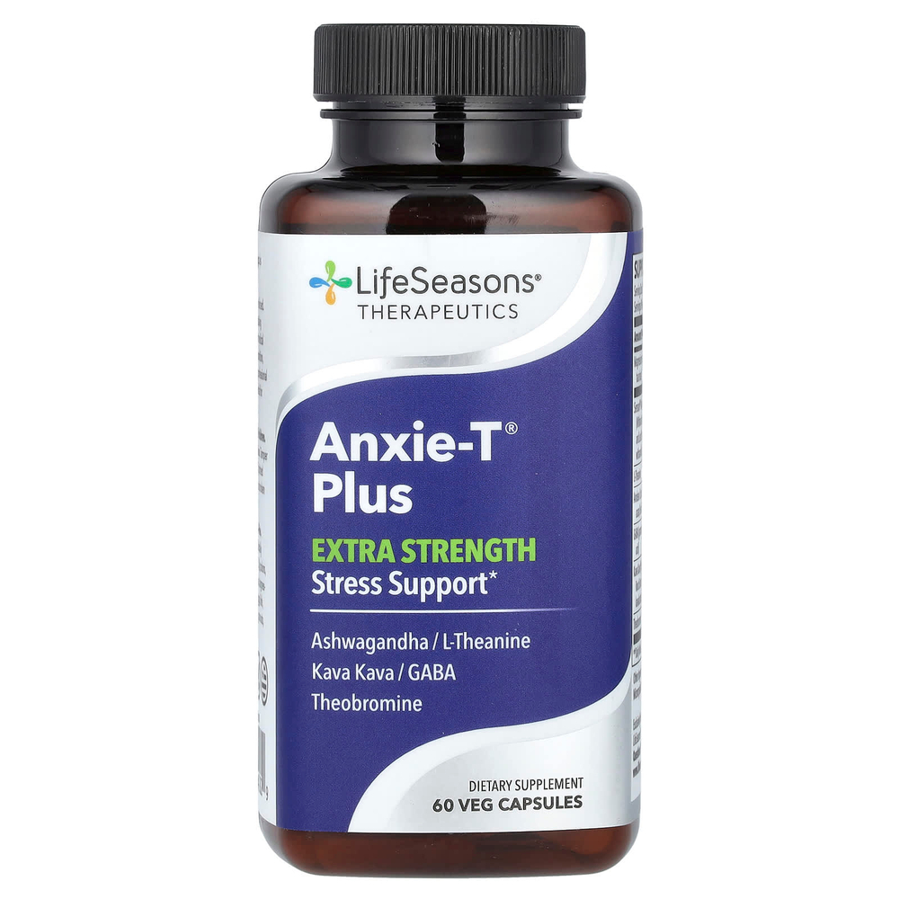 LifeSeasons, Anxie-T® Plus, средство для поддержки при стрессе, 60 растительных капсул