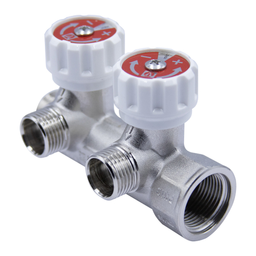 Коллектор 3/4''x1/2'' с регулировочными вентилями для подачи водоснабжения VALTEC  (2 вых)