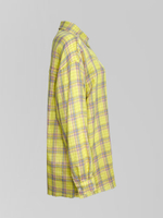 Рубашка Jirunlian 2358 удлиненная в клетку с необработанным краем