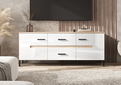 Тумба для ТВ Ким (металл), Бетон графит, Сонома