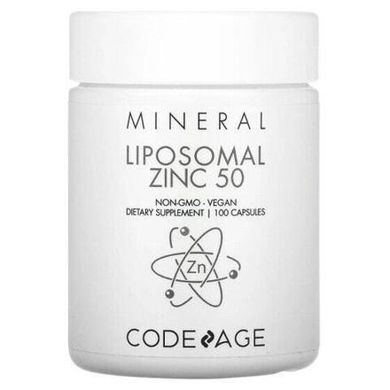 Цинк Codeage, Liposomal, цинк 50, без ГМО, веганский, 100 капсул