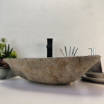 Каменная раковина из речного камня RS-63521 (48*42*15) 0122