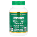 California Gold Nutrition, EuroHerbs™, экстракт листьев оливкового дерева, качество Euromed, 500 мг, 180 растительных капсул