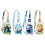 Бейдж на шнурке с рулеткой (ретрактором) Basir вертикальный, 110*68 мм, аниме, 4 рисунка ассорти