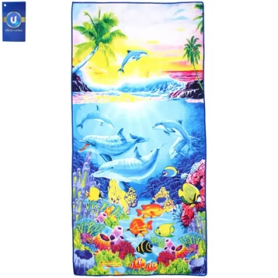 Полотенце пляжное 70*140 см «SUNshine - Дельфины», микрофибра, 230 гр/м2