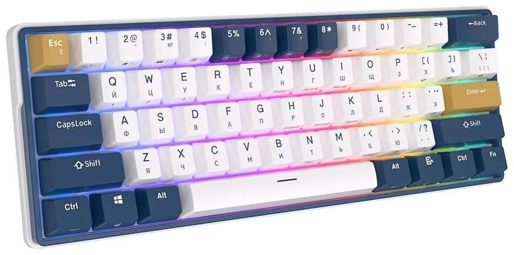 Клавиатура Royal Kludge RK61 plus Klein Blue Sky cyan switch синий