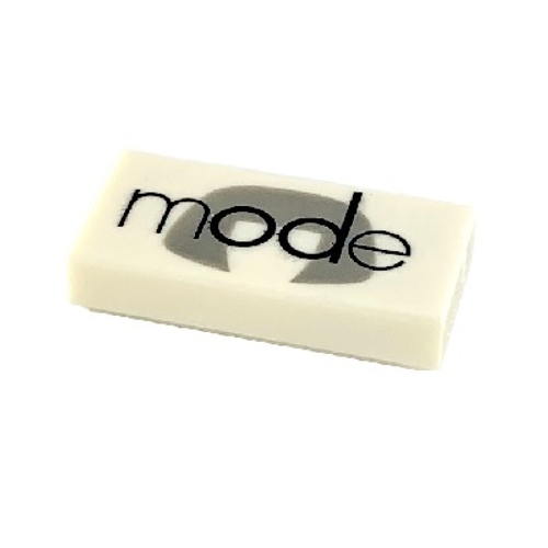 Плитка 1 x 2 с черным «режимом» и узором парика 3069pb0714