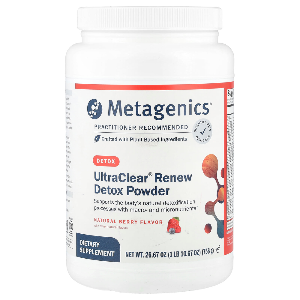 Metagenics, UltraClear® Renew, очищающий порошок, натуральные ягоды, 756 г (26,67 унции)