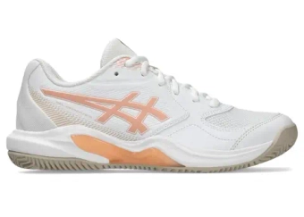 Женские Кроссовки теннисные Asics Gel-Dedicate 9 Clay - white/cantaloupe