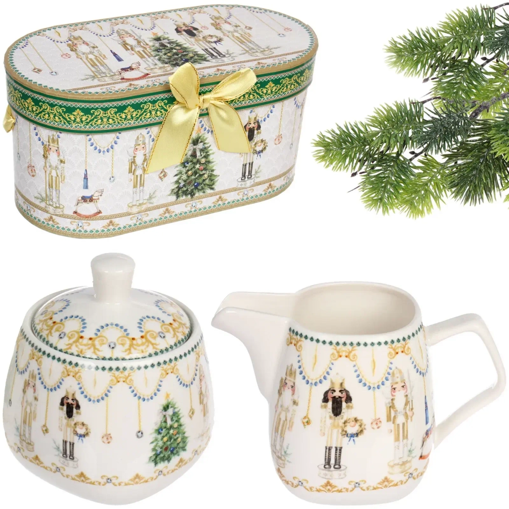 Сахарница 280мл и соусник 270мл керамические»Щелкунчик» в подарочной коробке