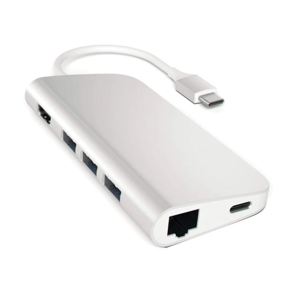 USB-Хаб Satechi Multiport (USB-C) (ST-TCMA) Подключение: встроенный кабель USB-C. Порты: USB-C (PD 60 Вт), 3 USB-A 3.2 Gen 1, microSD, SD, HDMI (до 4K 60 Гц), Gigabit Ethernet