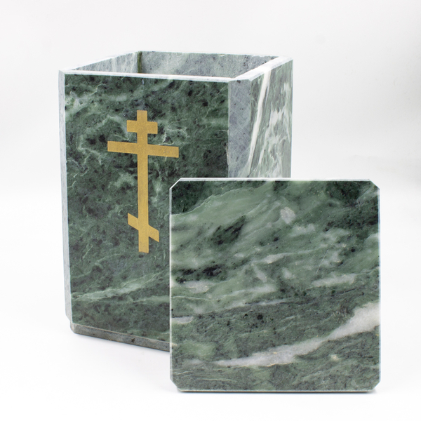 Урна для праха прямоугольная змеевик 3л