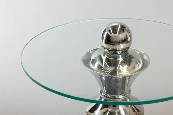 Кофейный стол "Королева" серебро