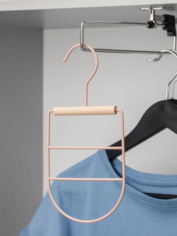 Вешалка для ремней и шарфов SAVANNA Wood, 11,3×24×1,1 см, цвет розовый