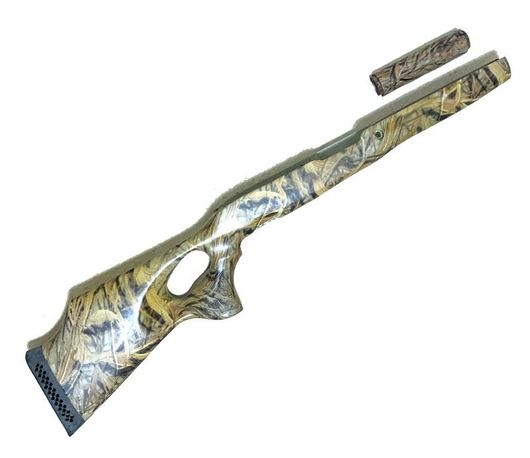 Ложа СКС ортопедическая с накладкой, камуфляж "Лес". Приклад Монте-Карло со щекой и с резиновым затыльником