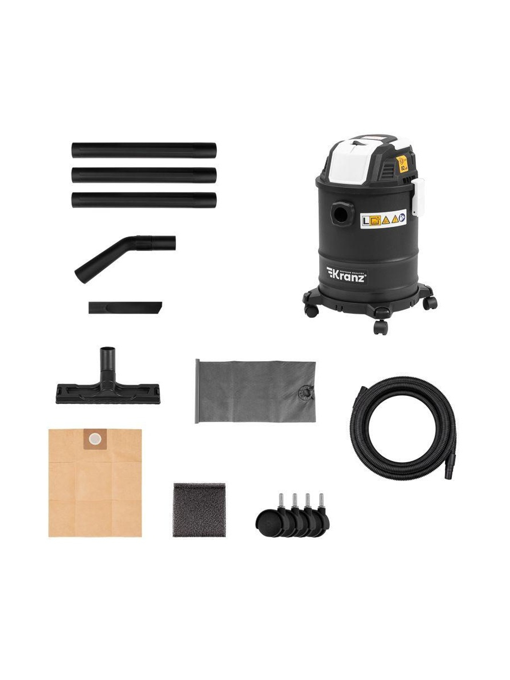 Пылесос строительный KR15 1200Вт 15л 4м Kranz KR-16-1115