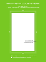 Матовый натяжной потолок 14.6 м2