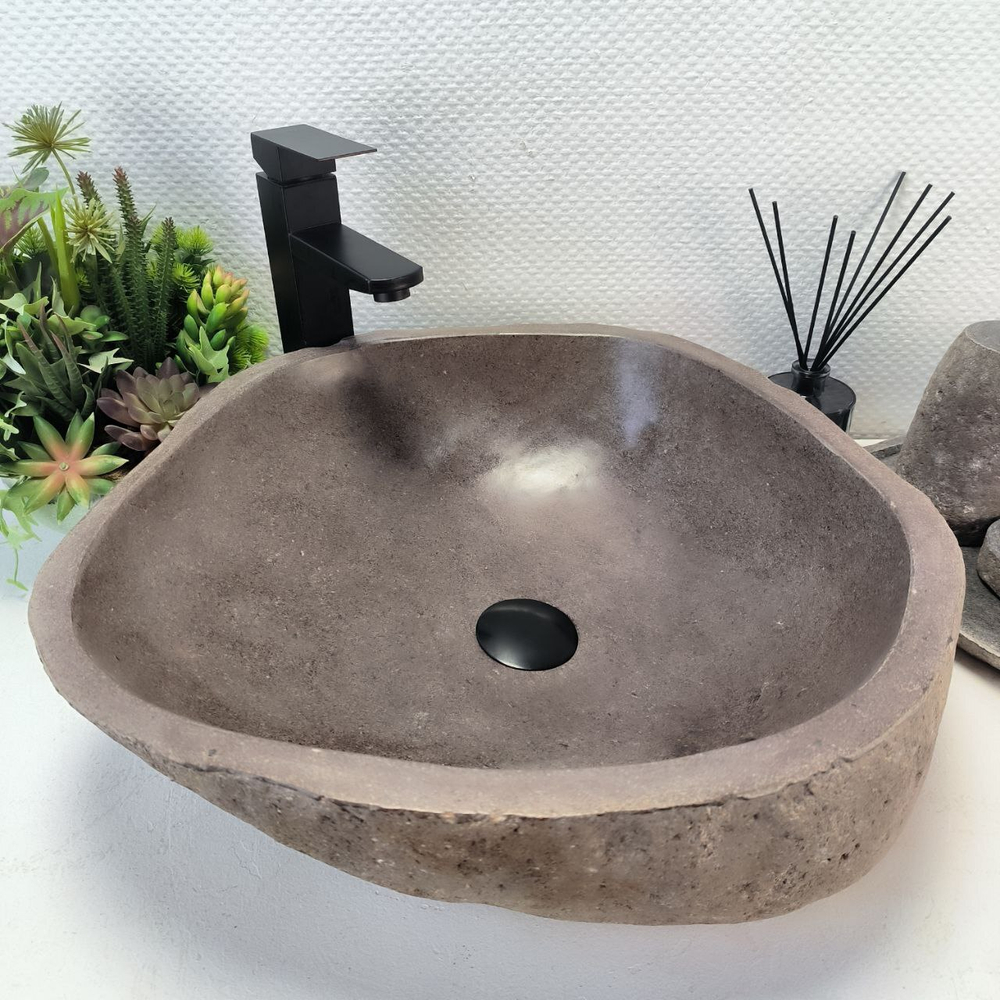 Раковина из речного камня RS-64145 (49*48*15) 0123