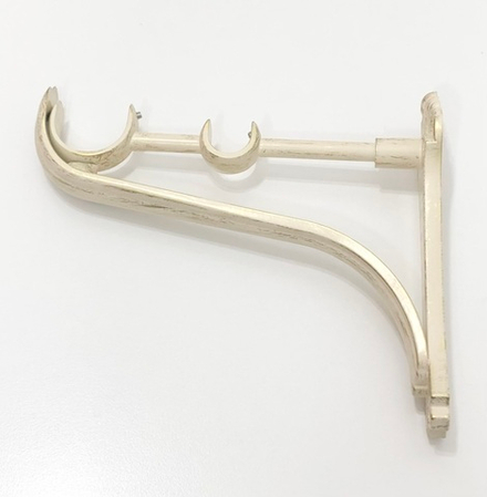 Карниз кованый консольный "Глобо" d35/20 мм двухрядный, цвет ваниль/золото