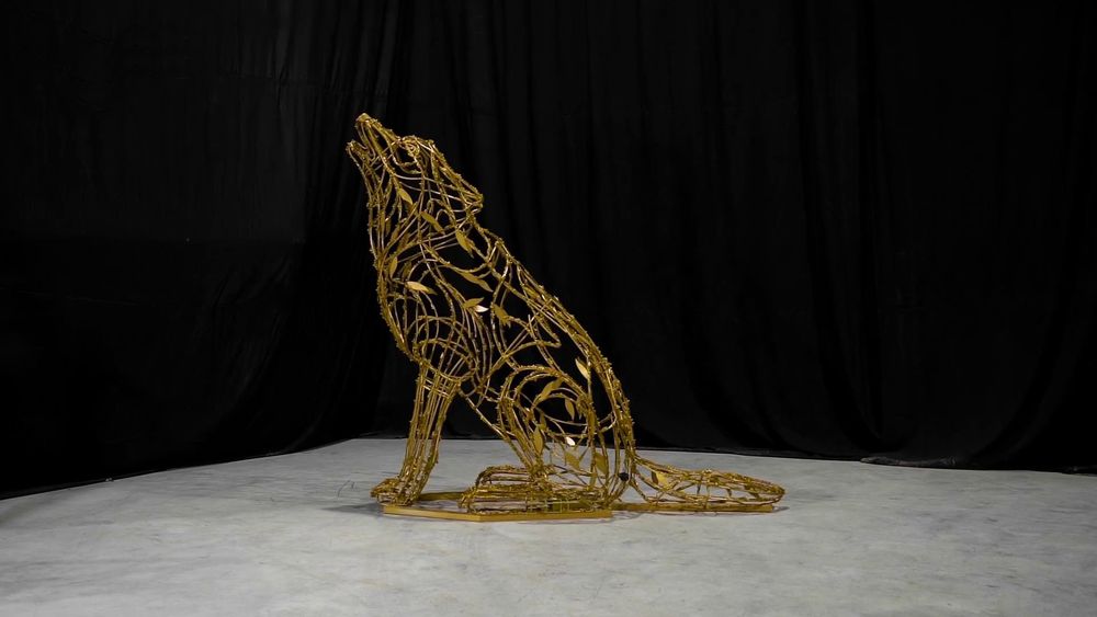 Светодиодная фигура "Волк воющий"