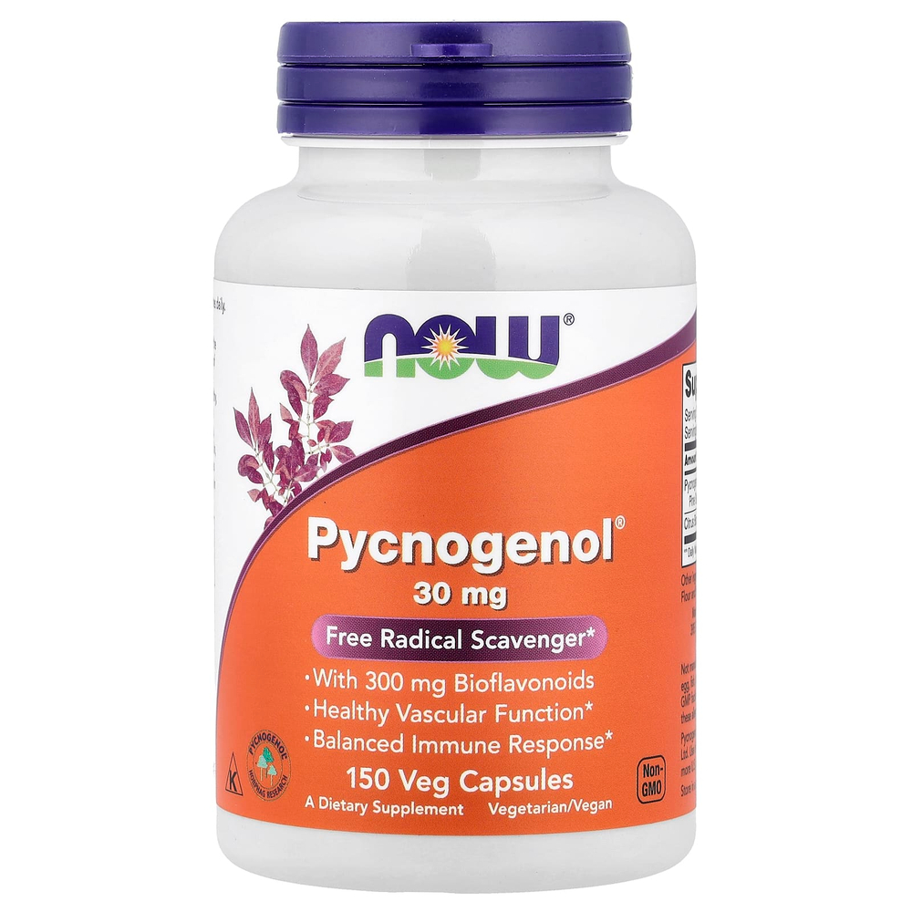 NOW Foods, Pycnogenol® с биофлавоноидами, 150 растительных капсул