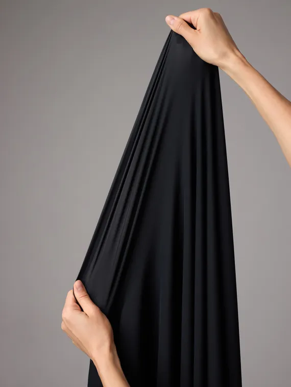 Микрофибра бельевая, эффект хлопка, Турция, черный 170 (мерный лоскут)