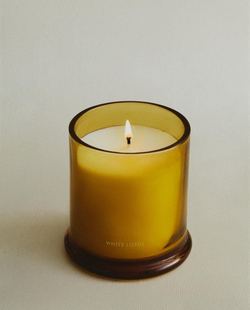 Zara Home Свеча ароматическая White Lotus 350 г, растительный воск, аромат цветочный, Розовый