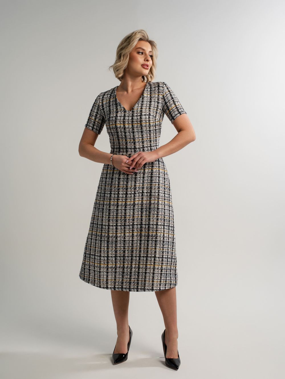 Платье твидовое Парижанка (серое) П15093-10М LT Collection