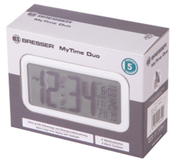 Часы настольные Bresser MyTime Duo LCD, белые