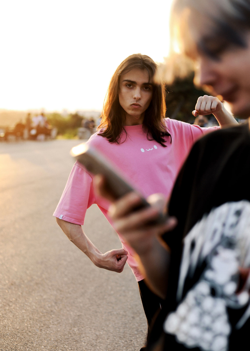 Футболка киберкотик минималист розовая