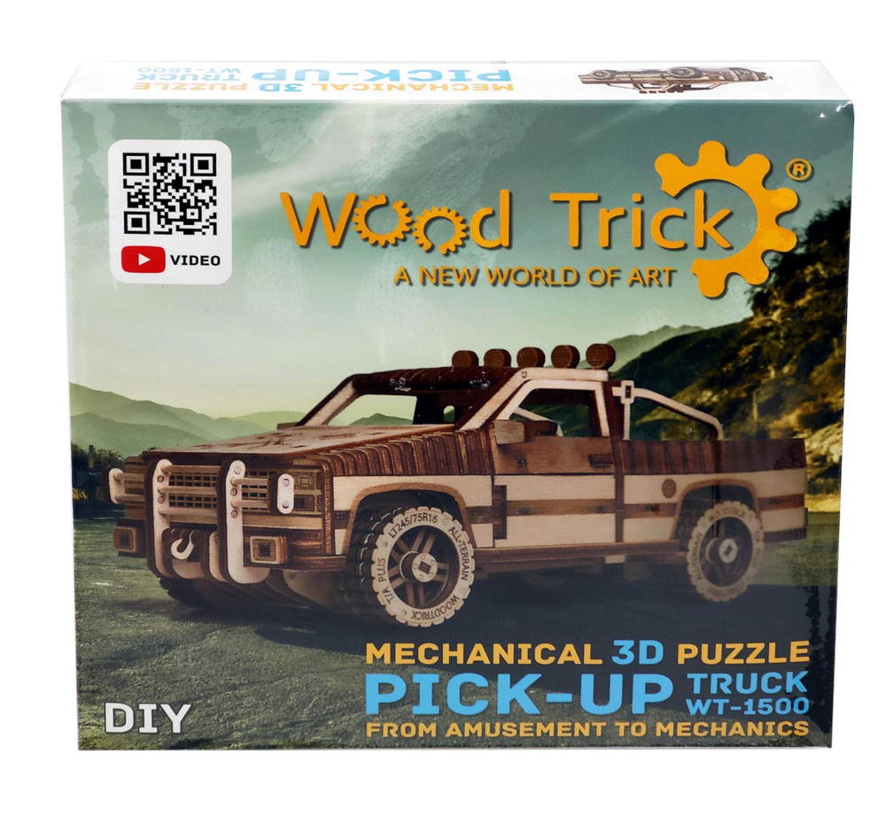 Механический 3D-пазл из дерева Wood Trick Пикап WT-1500
