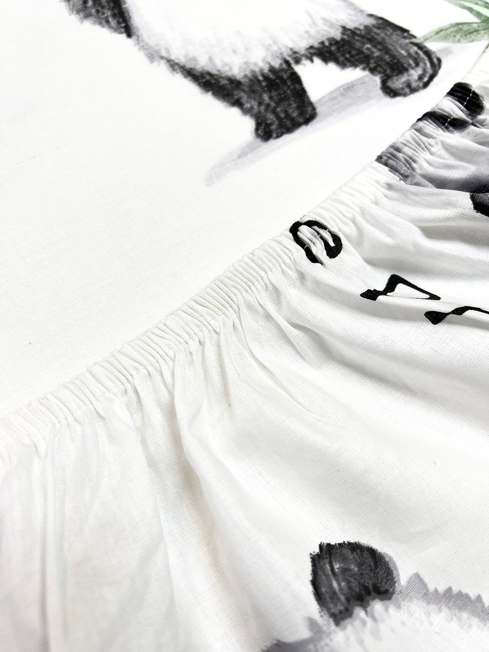 Простынь на резинке перкаль Сказка "Панды" 180x200 см