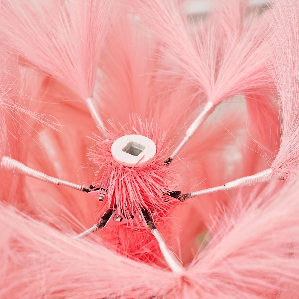 Искусственная розовая елка «Pink Charm» (ветки из пампасной травы) 240 см / 2,4 м