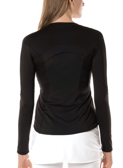 Женская теннисная футболка (dł. Рукава) Lucky in Love Core Contour Long Sleeve Crew Women - black